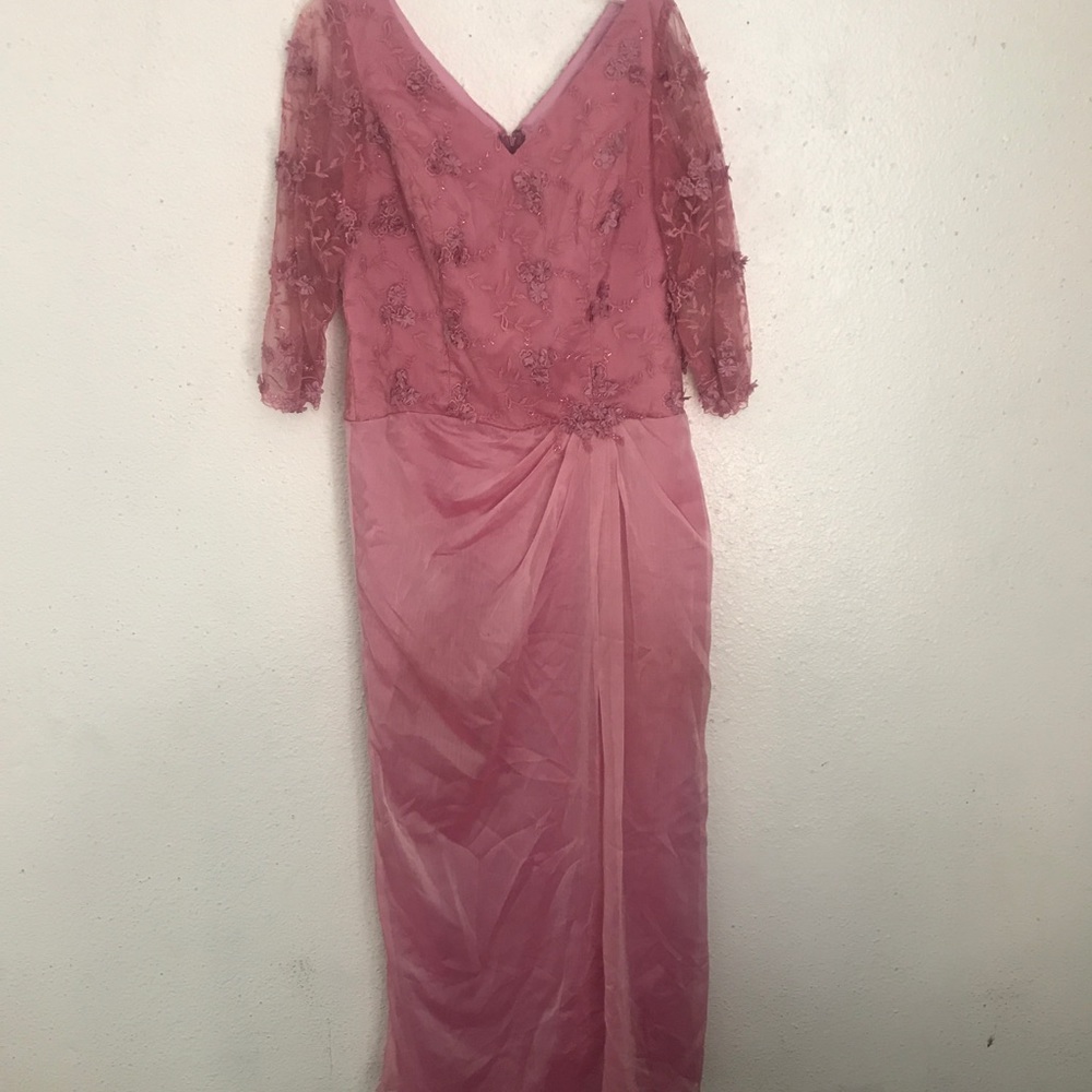 Petal pink mother of the bride dress.